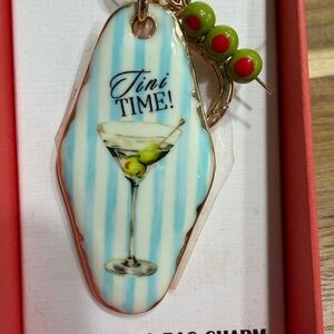 Piper K Tini Time Key and Bag Charm with Martini Design